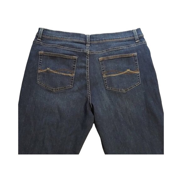 Lee Slimming Fit Cropped Jeans Women's Size 14 Medium Dark Wash Mid Rise Stretch - Picture 5 of 9